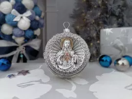 Silver Christmas ball "Savior"